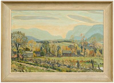 Appraisal: Emile Walters painting American - mountain town signed lower right