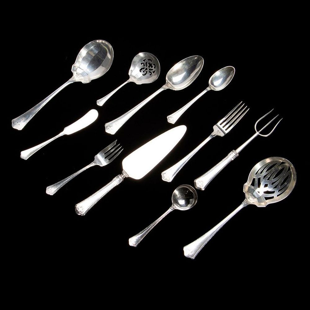 Appraisal: A sterling silver flatware service A sterling silver flatware service