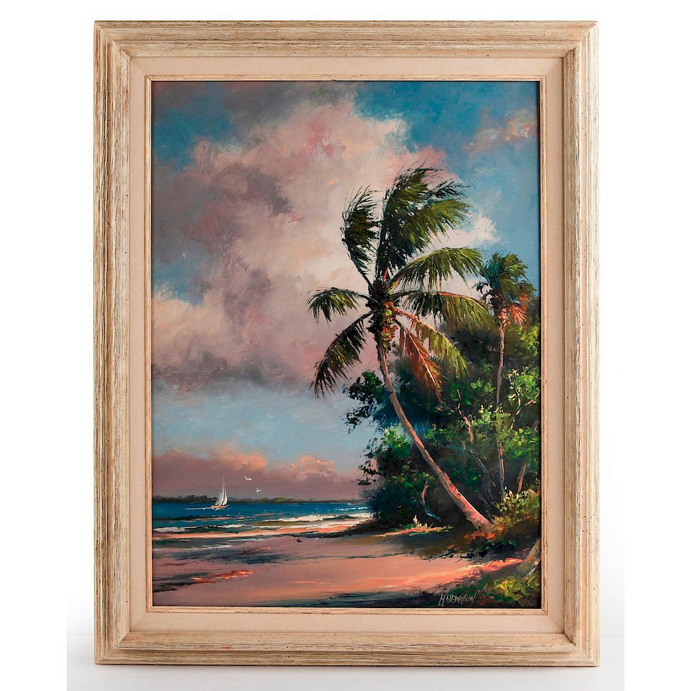 Appraisal: HAROLD NEWTON FLORIDA HIGHWAYMEN LANDSCAPE PAINTING Oil on board scene