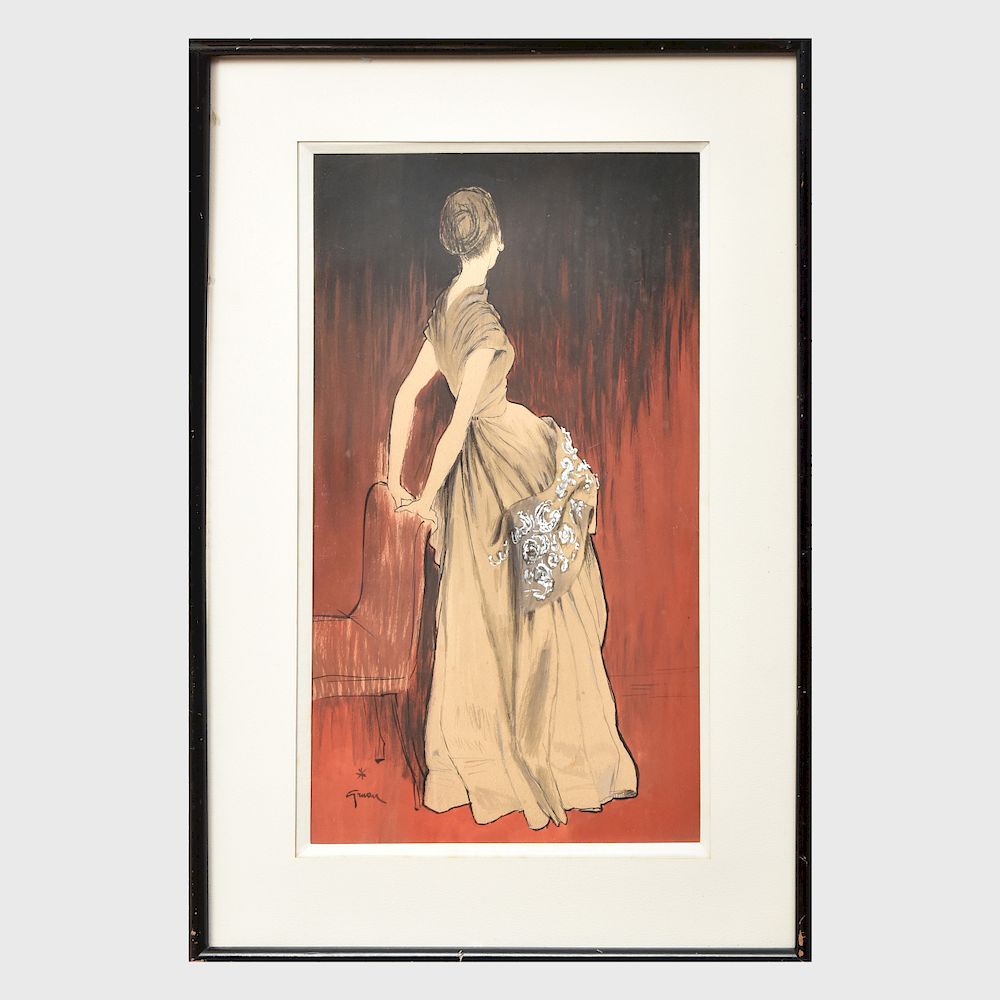 Appraisal: Ren Gruau - Woman in a Long Dress Ren Gruau