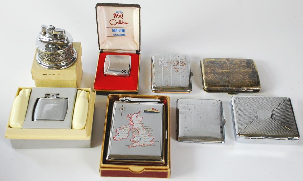 Appraisal: SMALL COLLECTION OF BOXED AND UNBOXED CIGARETTE CASES AND LIGHTERS