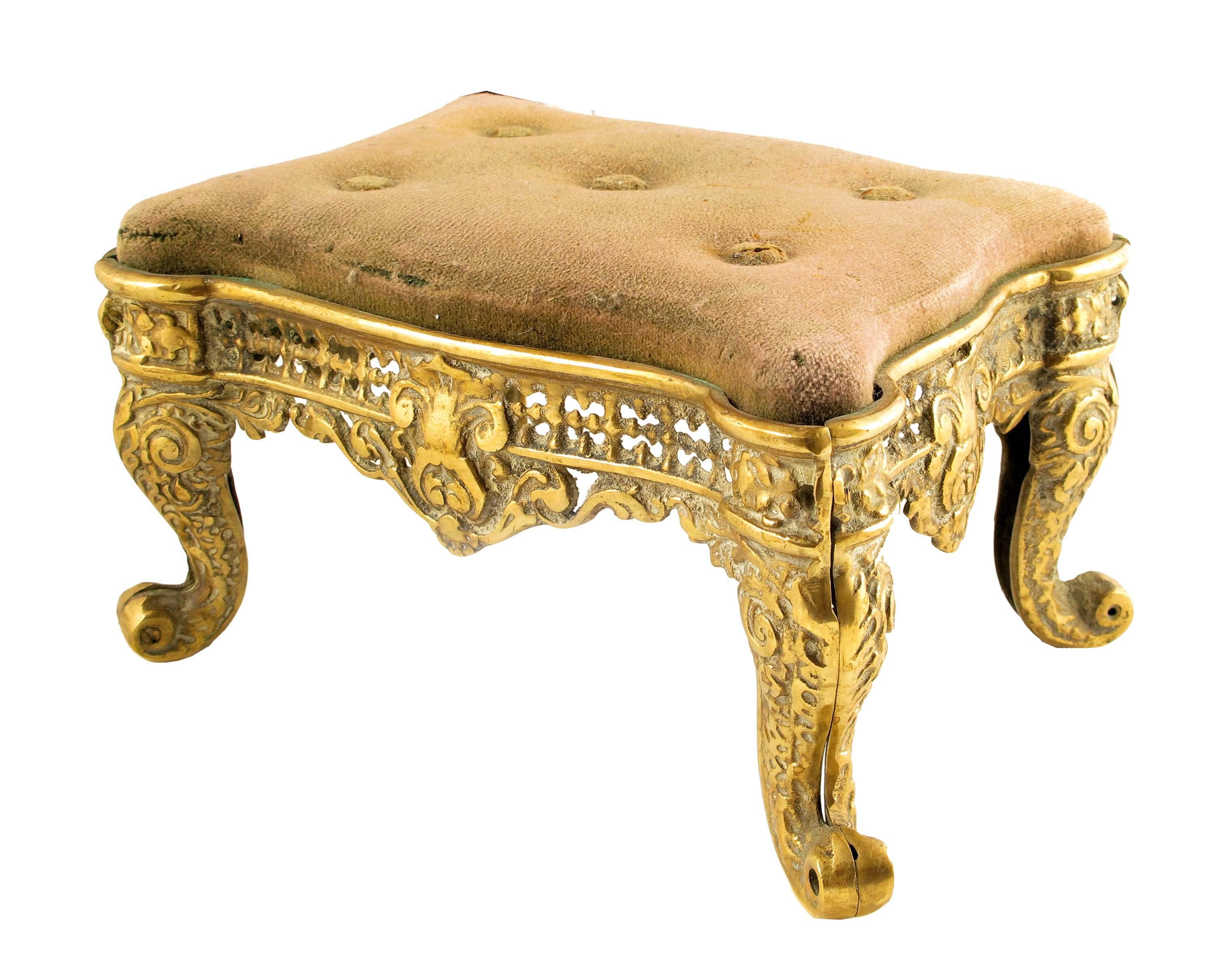 Appraisal: A Victorian cast brass serpentine stool