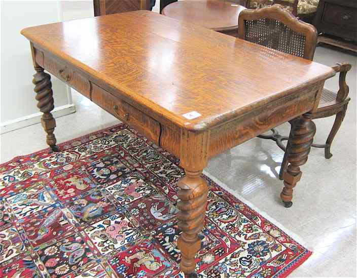 Appraisal: LATE VICTORIAN OAK LIBRARY TABLE American c having a rectangular