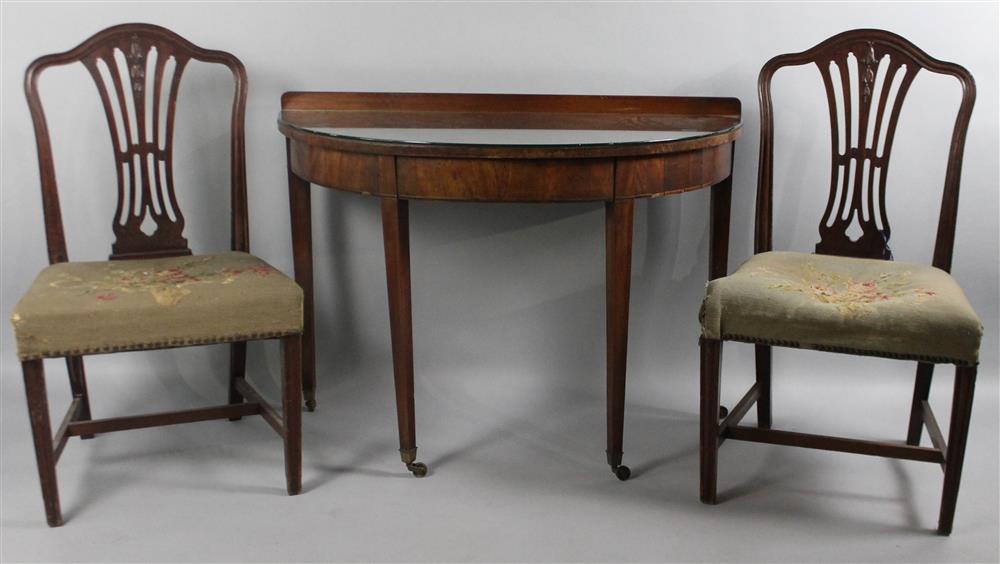 Appraisal: PAIR OF HEPPLEWHITE STYLE MAHOGANY SIDE CHAIRS TOGETHER WITH A