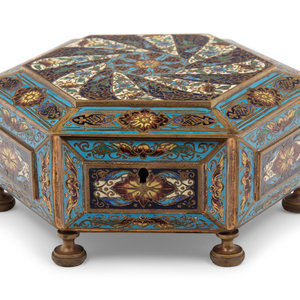 Appraisal: A French Bronze and Champlev Enamel Table Casket th Century