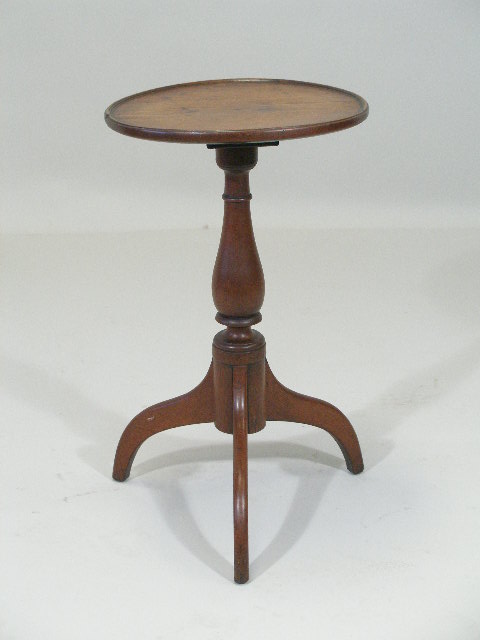 Appraisal: American Dish-Top Candlestand Early th c walnut finely molded dish