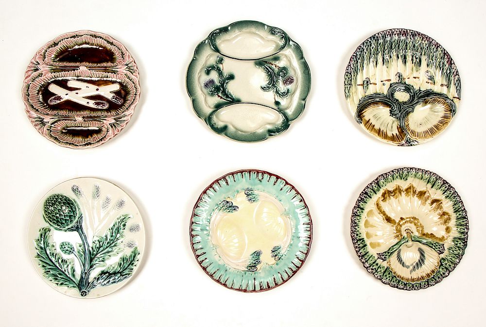 Appraisal: Collection of Antique Asparagus Plates Collection of Antique Asparagus Plates