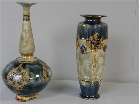 Appraisal: Royal Doulton vase with bulbous body high and another similar