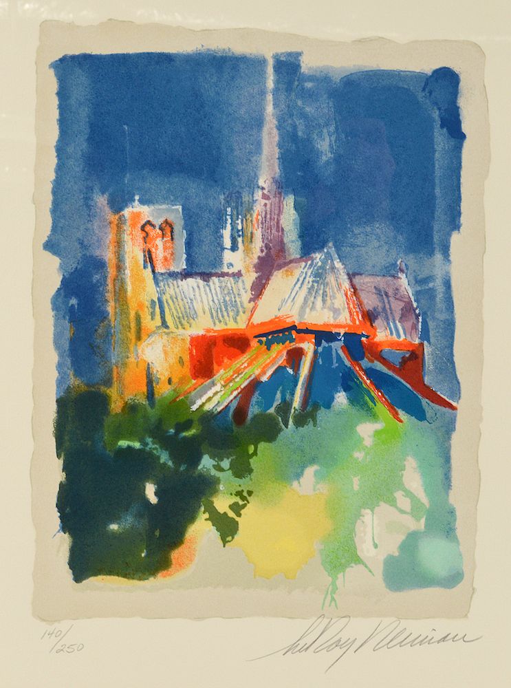 Appraisal: Leroy Neiman Notre Dame Signed Lithograph Leroy Neiman American -