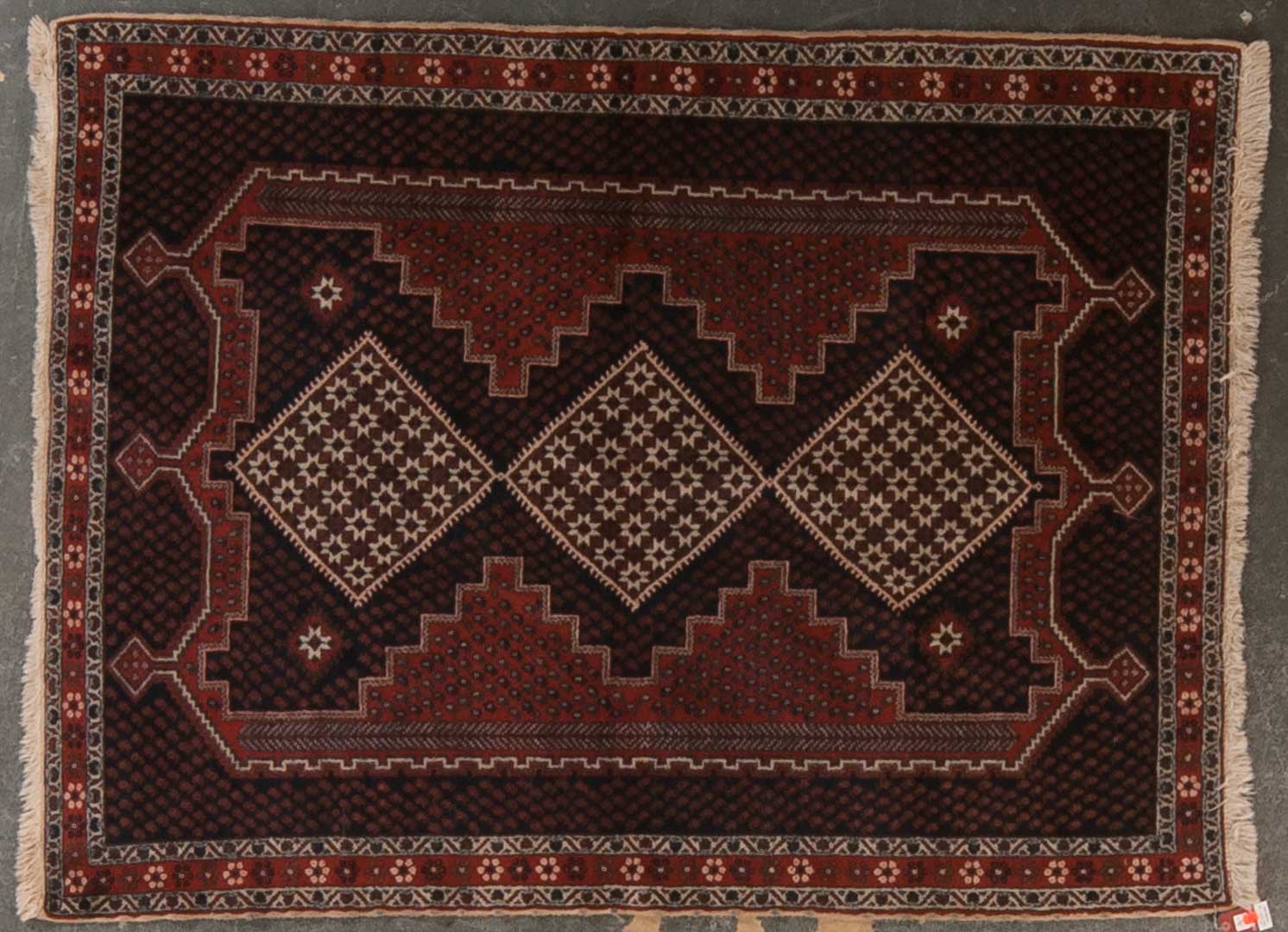 Appraisal: Persian Afshari rug approx x Iran circa Condition Even wear