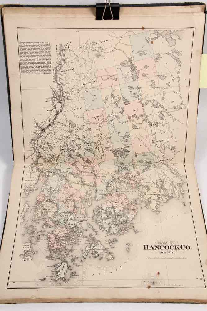 Appraisal: RARE ATLAS - 'Colby's Atlas of Hancock County Maine '