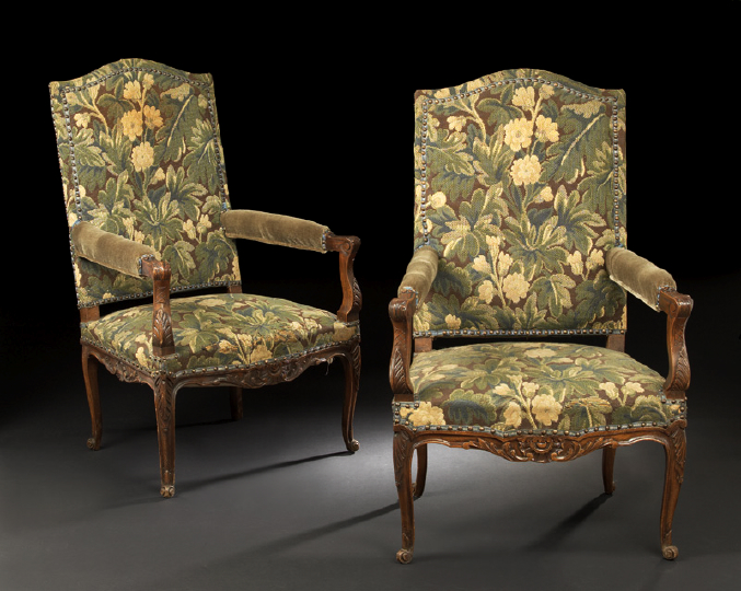 Appraisal: Pair of Regence-Style Fauteuils third quarter th century each with