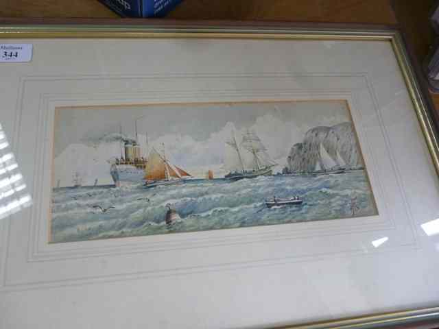 Appraisal: EARLY TH CENTURY WATERCOLOURShipping in a choppy sea off the