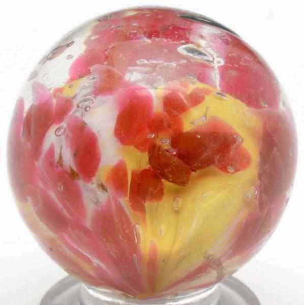 Appraisal: Single Pontil End of Day Cloud Marble Well faceted single