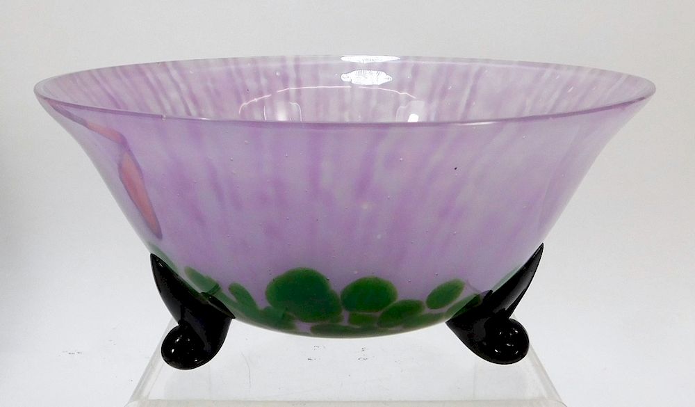 Appraisal: Welz Green Aventurine Bohemian Art Glass Bowl Bohemia th Century