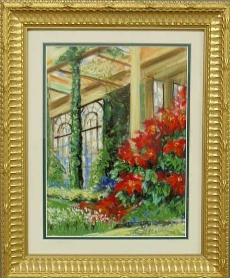 Appraisal: - Framed and matted oil painting of the Conservatory at