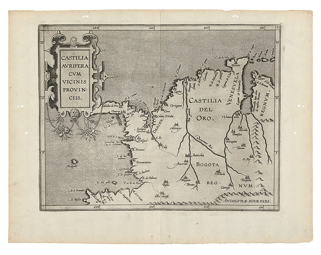 Appraisal: WYTFLIET CORNELIS Castilia Aurifera cum Vicinis Provinciis Double-page engraved map