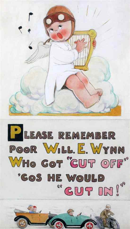 Appraisal: Mabel Lucie Attwell - watercolour gouache 'Please take warning from