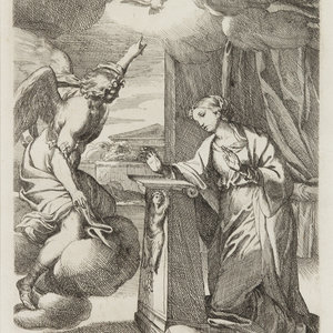 Appraisal: After Carlo Maratta Italian - The Annunciation engraving later impression