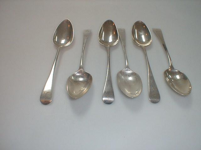 Appraisal: A matched set of George III silver old English dessert