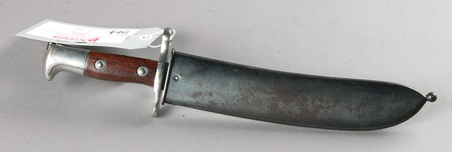 Appraisal: US Krag rifle Bowie bayonet with scabbard bright unpolished blade