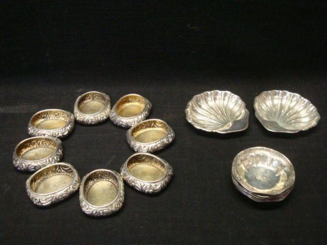 Appraisal: Assorted Sterling salts monogrammed salts shell bowls From a Queens