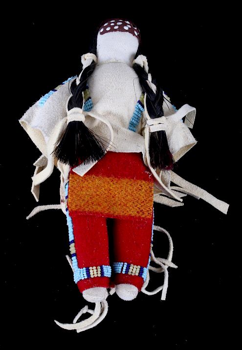 Appraisal: Crow Apsaalooke Beaded Doll w Papers Featured in this lot