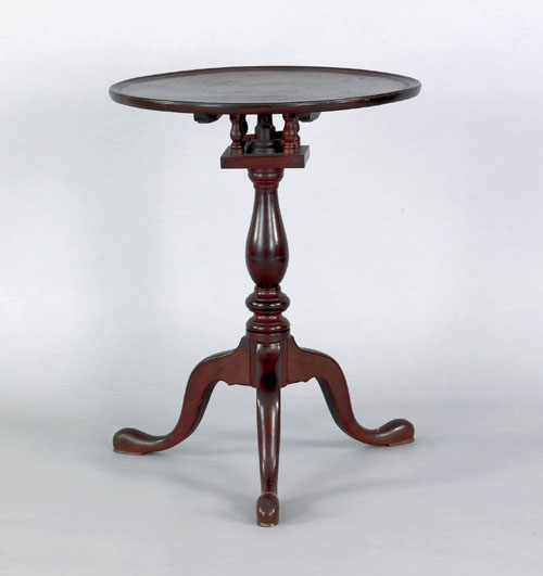 Appraisal: Pennsylvania Queen Anne walnut candlestand late th c the dish