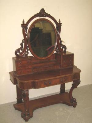 Appraisal: A VICTORIAN MAHOGANY DUCHESS DRESSING TABLE the superstructure with six