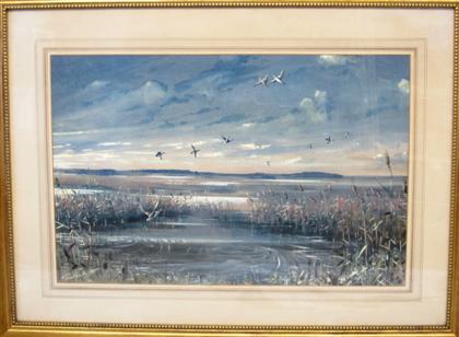 Appraisal: Graham Smith British - marsh scene with ducks