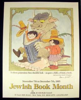 Appraisal: Maurice Sendak JEWISH BOOK MONTH Artist Signed Poster Sholem Aleichiim