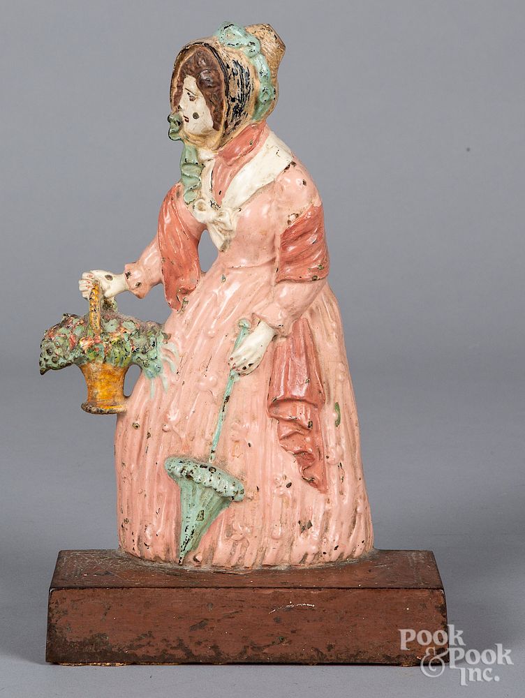 Appraisal: Bradley Hubbard cast iron woman doorstop Bradley Hubbard cast iron