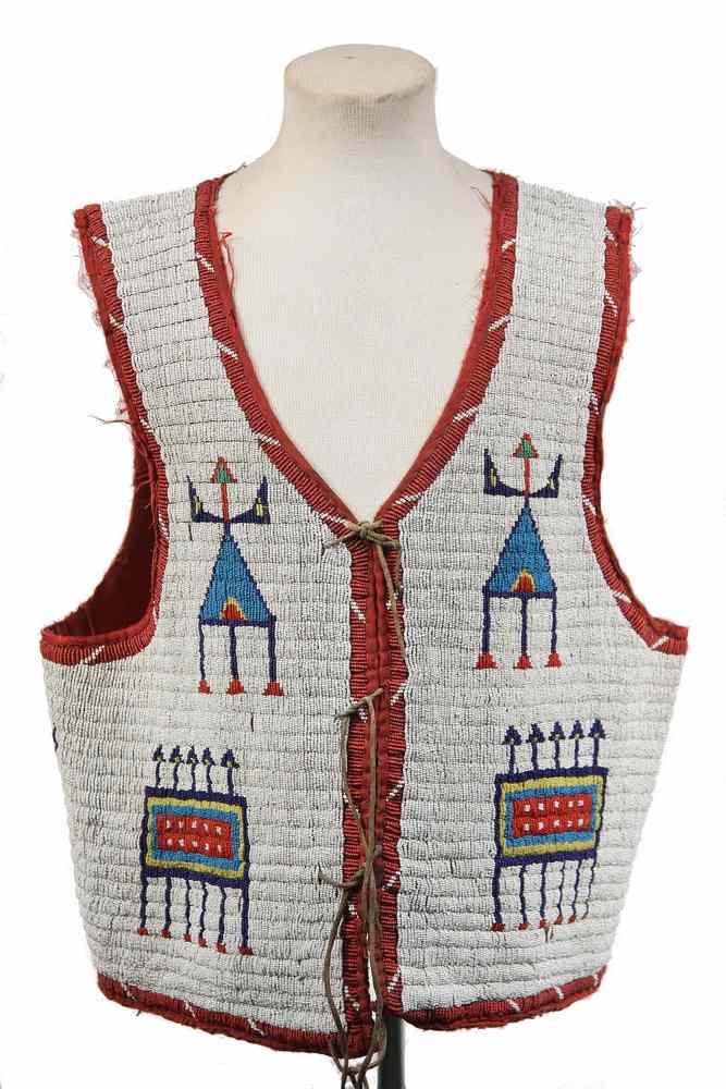 Appraisal: FULLY BEADED NATIVE AMERICAN VEST - th c Fully Beaded