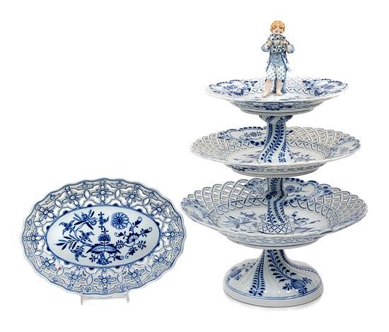 Appraisal: A Meissen Porcelain Stand and Basket Height of stand inches