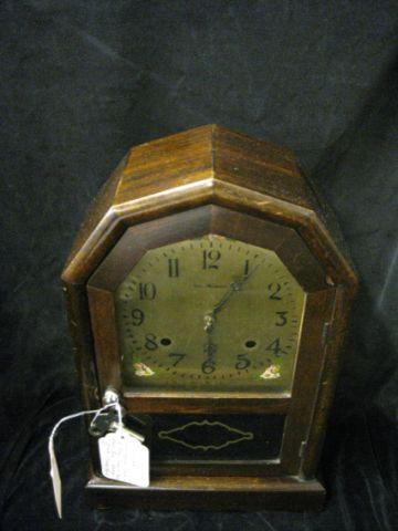 Appraisal: New Haven Mantle Clock Octogan Model day time strike mahogany