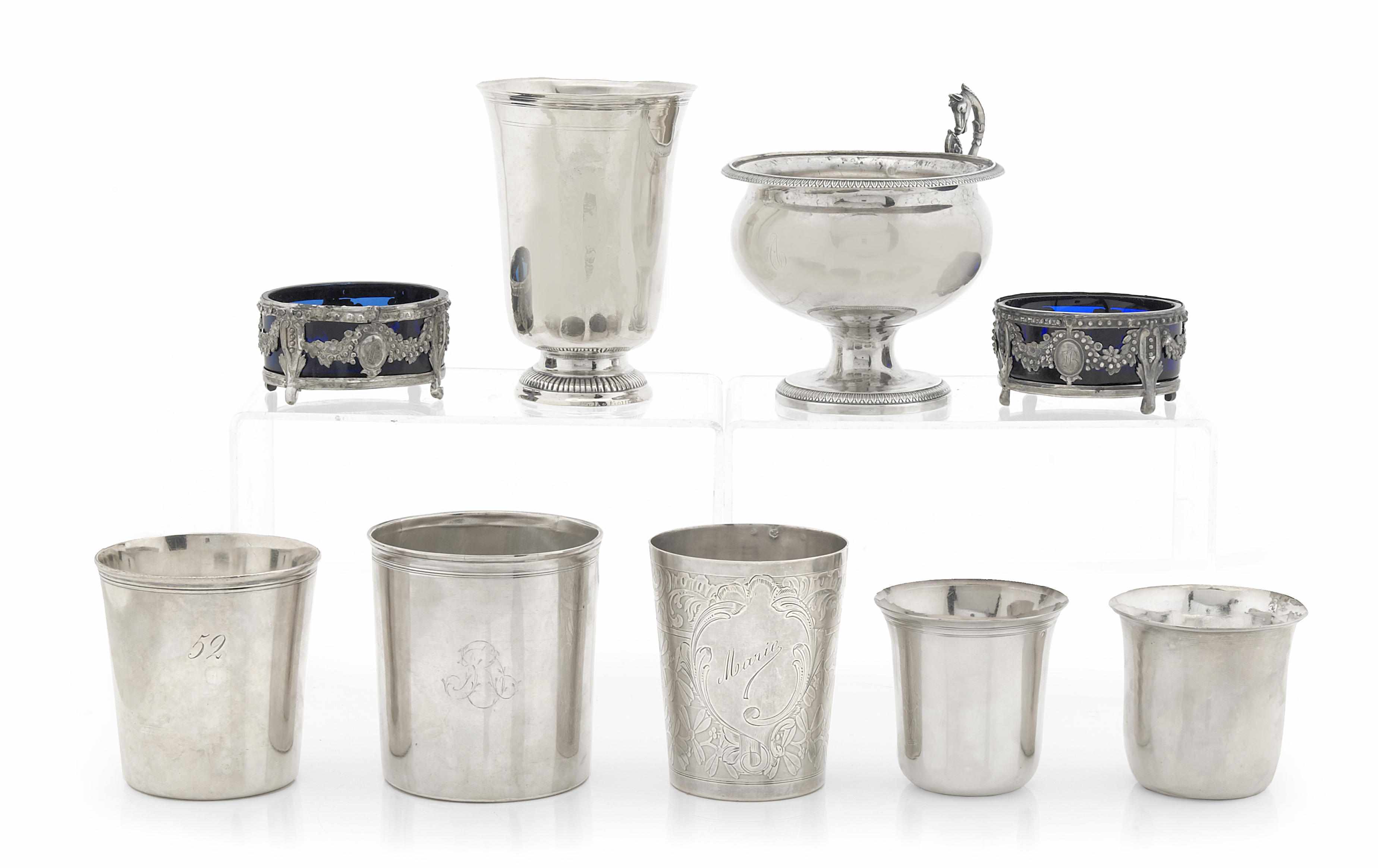 Appraisal: A collection of French silver hollowware th - th century