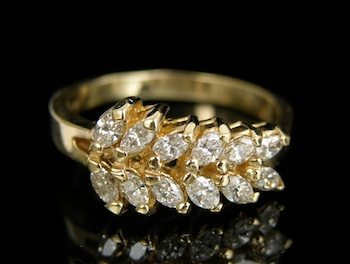 Appraisal: Ladies' Marquis Diamond Cluster Ring k yellow gold mounting features