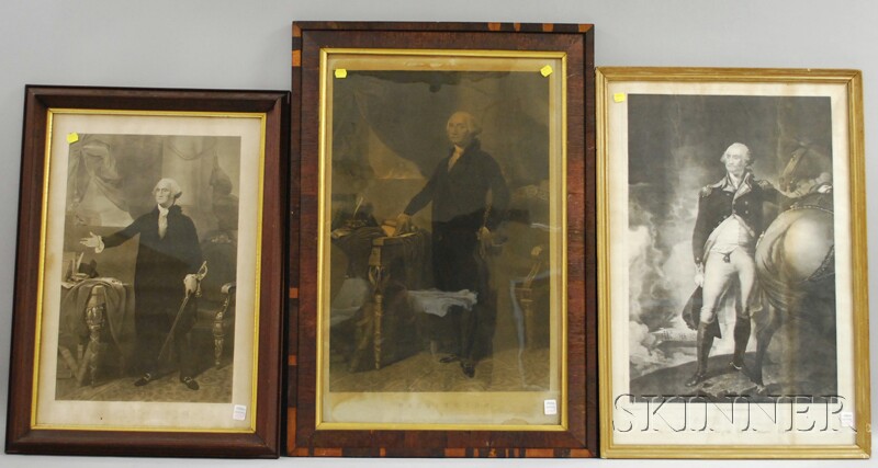 Appraisal: Three Framed th Century George Washington Portrait Prints John B