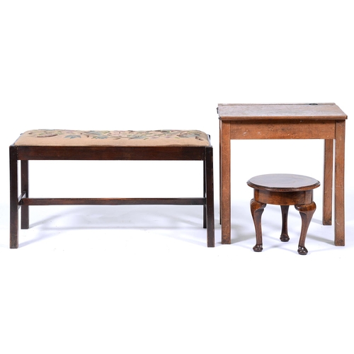 Appraisal: A miniature oak table on three cabriole legs cm h