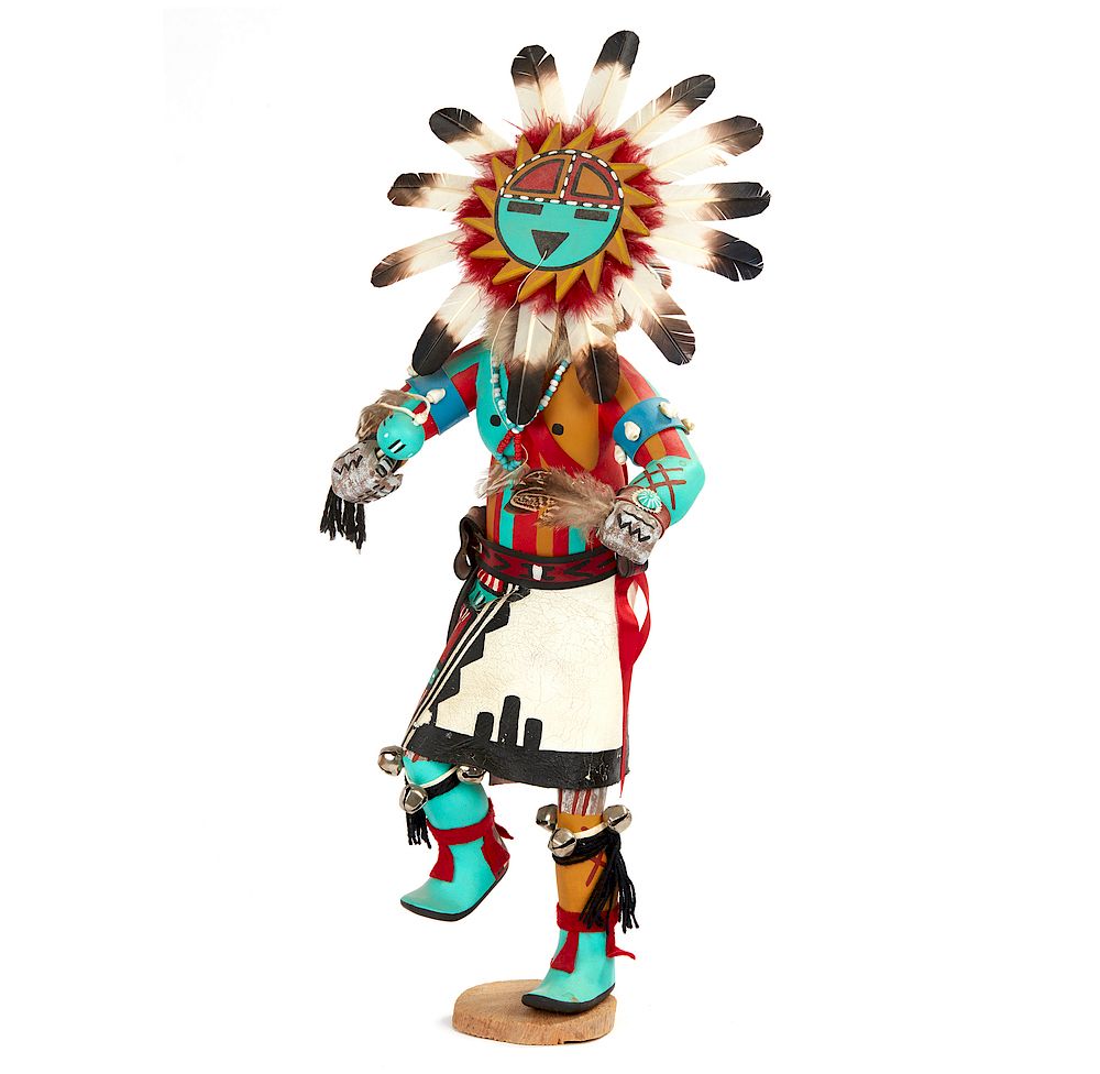 Appraisal: Sun Kachina Tawa by Preston Nelson Sun Kachina Tawa by