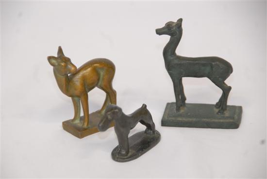 Appraisal: GROUP THREE AUSTRIAN MINIATURE BRONZE FIGURES Tallest