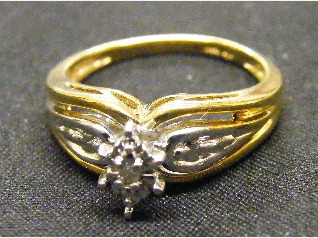 Appraisal: Yellow and white gold diamond dress ring marked k size