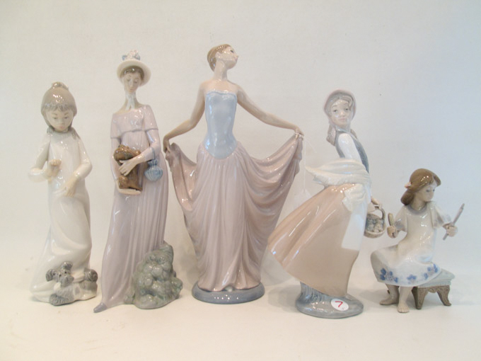 Appraisal: FOUR LLADRO PORCELAIN FIGURINES I Feel Pretty Nao Girl With