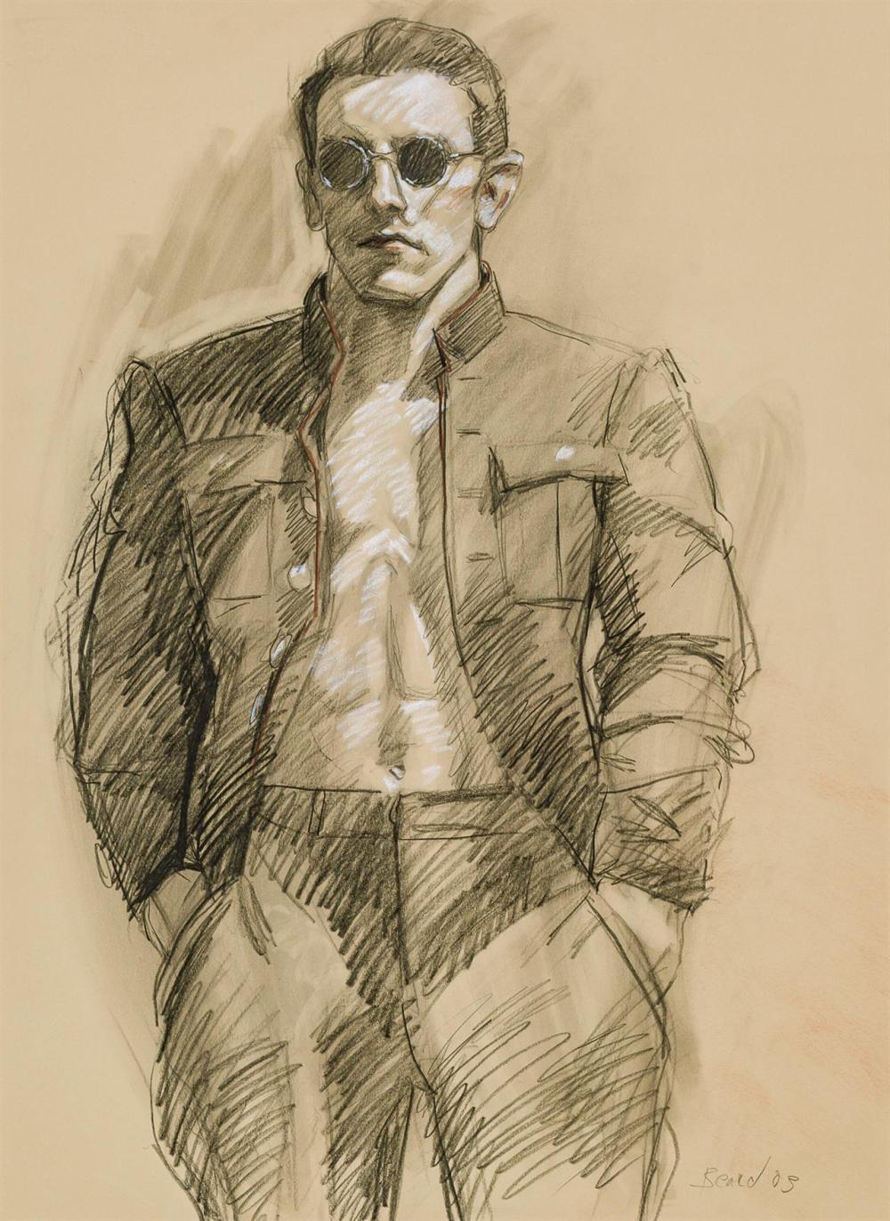 Appraisal: MARK BEARD American b Male Study conte crayon and pencil