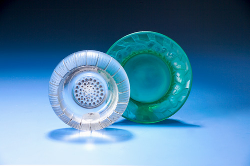 Appraisal: R LALIQUE Two ashtrays Berthe and Irene clear and frosted