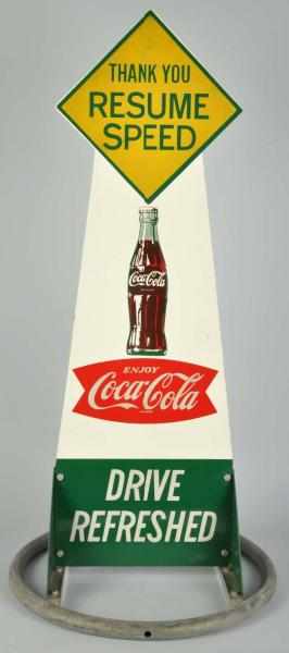 Appraisal: Wood Metal Coca-Cola School Zone Sign Description s Missing two