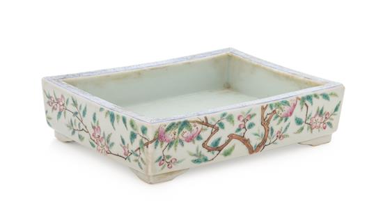 Appraisal: Sale Lot A Famille Rose Porcelain Rectangular Cachepot the exterior