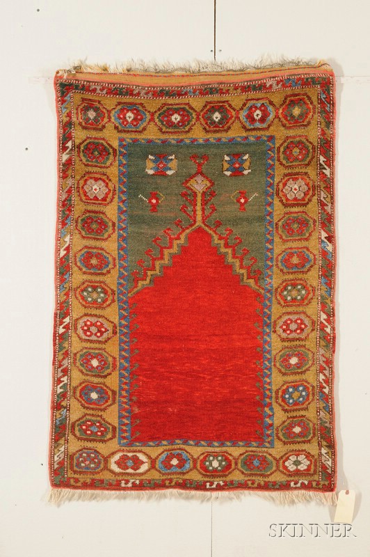 Appraisal: Konya Prayer Rug Central Anatolia last quarter th century small