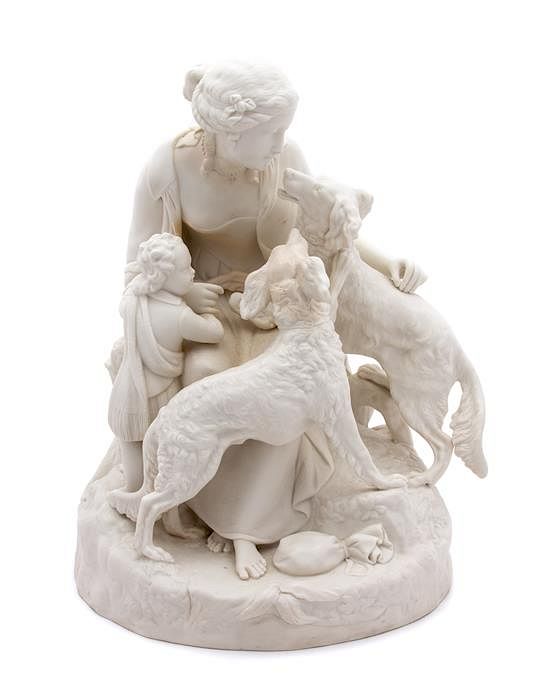 Appraisal: An English Parian Ware Figural Group Height inches An English