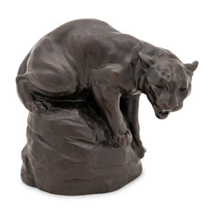 Appraisal: AFTER Joseph Boulton American - Cougar Bronze signed Boulton height